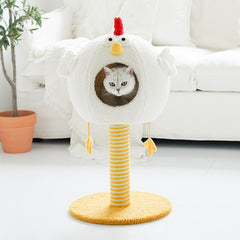 Cat Scratching Posts Cute Chick Shape Pet Sleeping Rest House Cats Scratcher House Multifunctional Cat Scratch Furniture