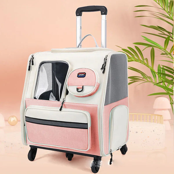 High Quality Carrying Cat Travel Backpack Portable Transport Trolley Bag Breathable Space Capsule Pet Trolley Carrier For Dog