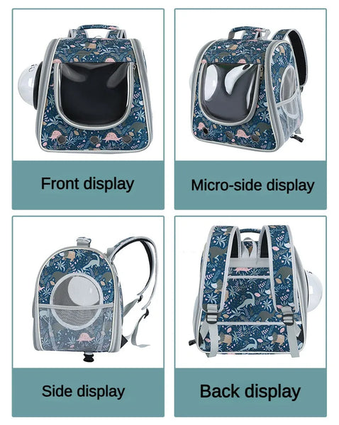2 In 1 Large Pet Backpack Cat Stroller Pet Carrier with Wheels Portable Foldable Tie-Rod Pet Bag Cat and Dog Travel Carrier Bag