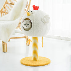 Cat Scratching Posts Cute Chick Shape Pet Sleeping Rest House Cats Scratcher House Multifunctional Cat Scratch Furniture