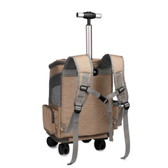 Outdoor Large Capacity Portable Pet Bag Backpacks Foldable Universal Wheel Trolley Case Dog Bag Breathable Pet Travel Backpack