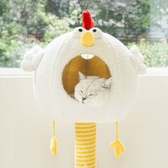 Cat Scratching Posts Cute Chick Shape Pet Sleeping Rest House Cats Scratcher House Multifunctional Cat Scratch Furniture