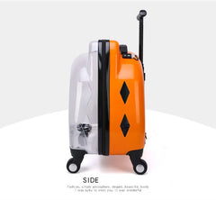 Transparent Capsule Pet Travel Trolley Bag Acrylic Universal Pet Backpack Large Space Travel Case Carrier with Wheels
