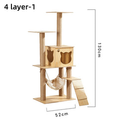 Multi-layer Cat Tree Tower With Cozy Perches Stable Cat Climbing Frame Cat Scratch Posts Toys Fully Cover Plush Cloth Cat House