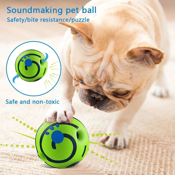 Wobble Wag Giggle Glow Ball Interactive Dog Toy Fun Giggle Sounds When Rolled or Shaken Pet Toys for Small Large Dogs