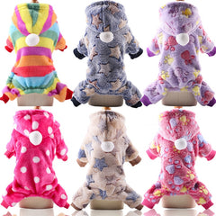 Pet Dog Pajamas Clothes Soft Warm Fleece Dogs Jumpsuits Clothing for Small Dogs Puppy Cats Chihuahua Yorkshire Costume Coat