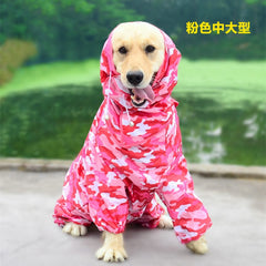 Large Pet Dog Raincoat Waterproof Rain Clothes Jumpsuit For Big Medium Small Dogs Golden Retriever Outdoor Pet Clothing Coat