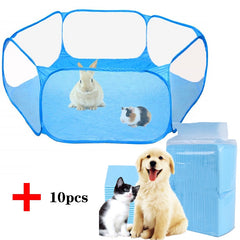 Portable Small Pet Cage Transparent Hedgehog Cage Tent Pet Playpen Open Folding Yard Fence For Dog Hamster Rabbit Guinea Pig