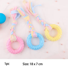 Pet Dog Toys For Small Dog Chews TPR Knot Toys Bite Resistant Molar Teeth Cleaning Dog Training Supplies Interactive Accessories