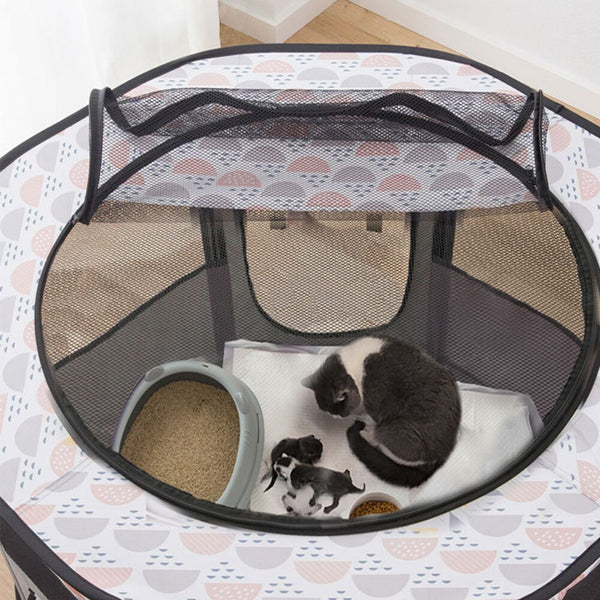 Portable Pet Cage Folding Pet Tent Outdoor Dog House Octagon Cage Bed For Cat Indoor Playpen Puppy Cats Kennel Accessories Room