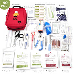 Bearhoho Dog First Aid Kit 160pcs Medical Case Spotify Pet Emergency Survival Kit Molle Pouch For Travel Hiking Camping Hunting