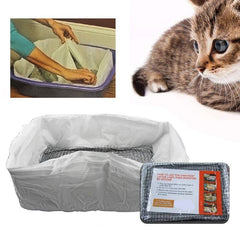 10pcs Reusable Cat Feces Filter Hands Free Pet Cat Excrement Liners Elastic Cat Sand Bag Filter Pet Hygienic Litter Box Liners