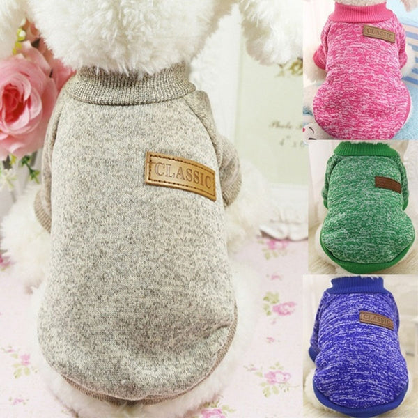 Classic Warm Dog Clothes Puppy Pet Clothes Sweater Coat Winter Fashion Soft For Small Dogs Chihuahua XS-2XL