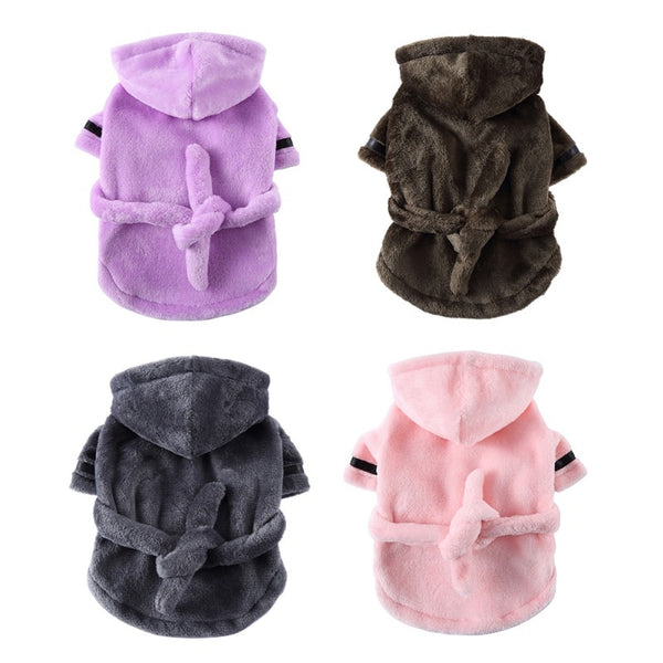 Pet Dog Bathrob Dog Pajamas Sleeping Clothes Soft Pet Bath Drying Towel Clothes for for Puppy Dogs Cats Pet Accessories
