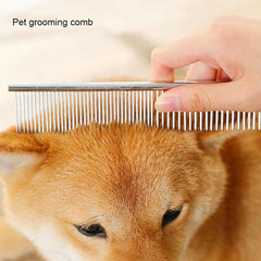 Pretty&Better Pet Dematting Comb Stainless Steel Pet Grooming Comb for Dogs and Cats Gently Removes Loose Undercoat  Flea Comb
