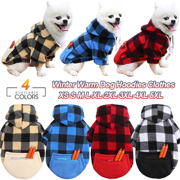 Winter Warm Pet Dog Clothes Soft Wool Dog Hoodies Outfit For Small Dogs Chihuahua Pug Sweater Clothing Puppy Cat Coat Jacket