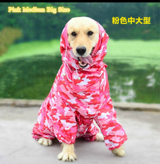 Large Pet Dog Raincoat Waterproof Rain Clothes Jumpsuit For Big Medium Small Dogs Golden Retriever Outdoor Pet Clothing Coat