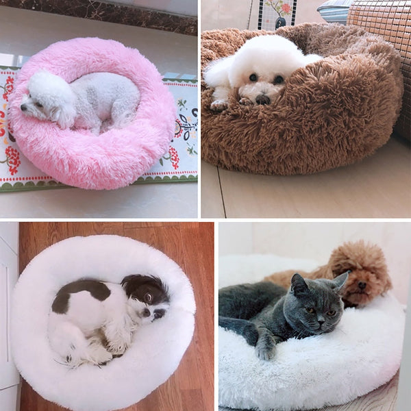 Cat Dog Bed Cushion 40-100cm Dogs Bed House Pet Round Cushion Bed Pet Kennel Super Soft Fluffy Comfortable for Cat Dog House