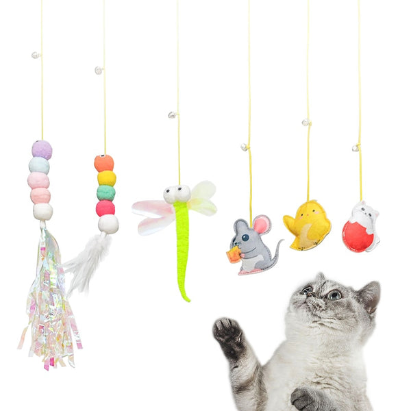 Simulation Caterpillar Cat Toy Cat Scratch Rope Mouse Funny Self-hey Interactive Toy Retractable Hanging Door Type Pet Supplies