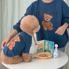 Autumn Winter Puppy Hoodie Clothing Cartoon Bear T Shirt Vest Cat Sweater with Pocket Big Dog Sport Shirt Pet Vest Pet Clothes
