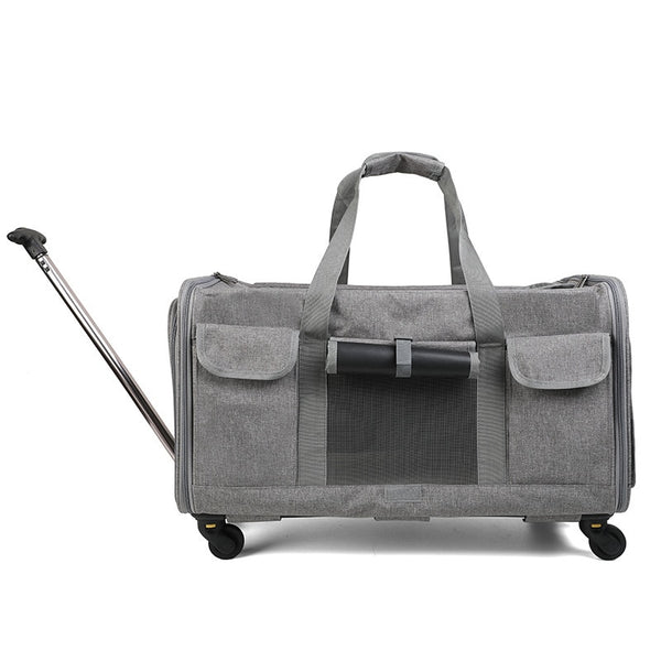 Pet Trolley Case Detachable Universal Wheel Breathable Foldable Large-capacity Dog Bag Cat Carrier