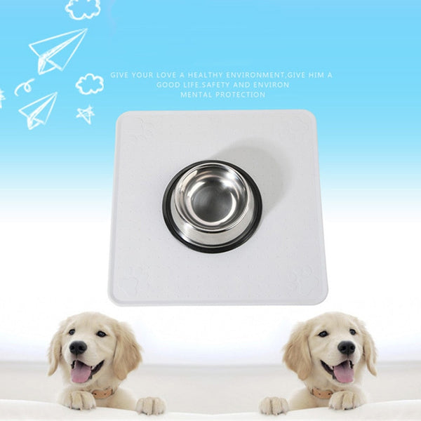 Anti-Slip Waterproof Pet Mat For Dogs Cats Solid Color Silicone Pet Food Pad Bowl Drinking Mat Dog Feeding Placemat Pet Supplies