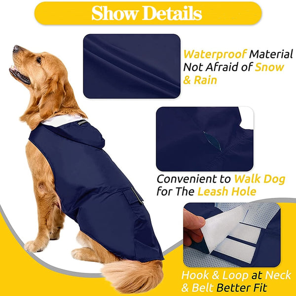 Dog Raincoat Reflective Waterproof Dog Clothes For Small Large Dogs Rain Coat Golden Retriever Labrador Raincape Pet Poncho