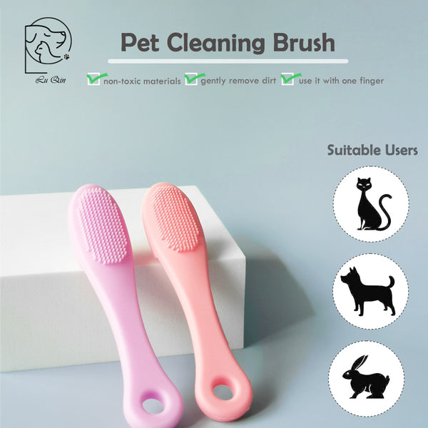 Dog Cat Cleaning Supplies Soft Pet Finger Brush Cats Brush Toothbrush Tear Stains Brush Eye Care Pets Cleaning Grooming Tools