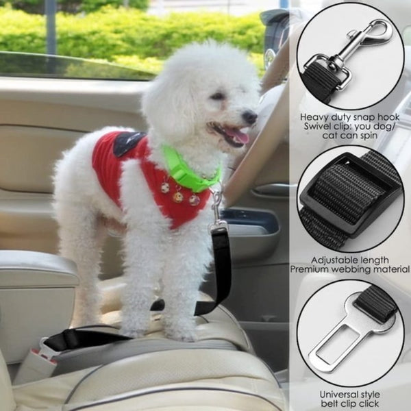 Dog Cat Car Safety Belt Adjustable Leash Vehicle Seat Belt  Magic Clip Pet Supplies Harness Safe Lever Traction Collar