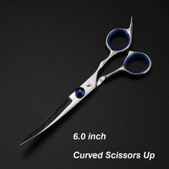 7.0inch blue  pet grooming scissors set straight cut teeth cut fish bone scissors