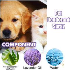 Lavender Oil Dogs Deodorizer Spray Cats Puppy Perfume Remove Odor Freshing Air for Home Pets Cleaning Tools