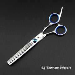 7.0inch blue  pet grooming scissors set straight cut teeth cut fish bone scissors