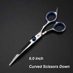 7.0inch blue  pet grooming scissors set straight cut teeth cut fish bone scissors