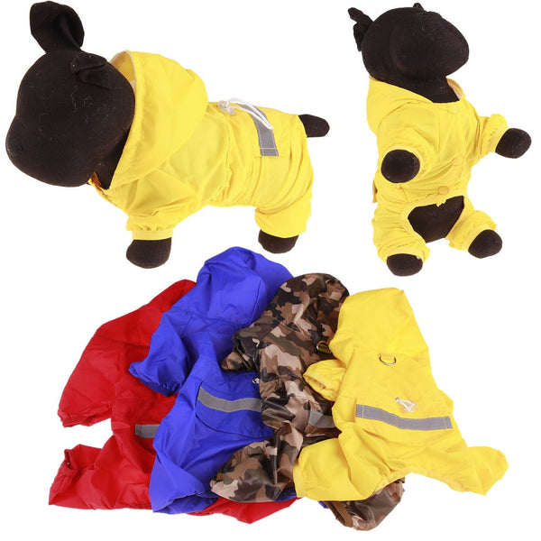 Pet Cat Dog Waterproof Raincoat Jumpsuit Reflective Hooded Puppy Dog Rain Coat Outdoor Clothes Jacket for Small Dog Pet Supplies