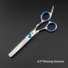 7.0inch blue  pet grooming scissors set straight cut teeth cut fish bone scissors